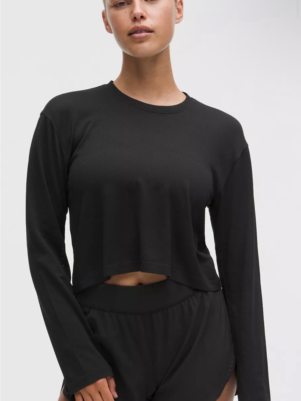 Lululemon Swiftly Perforated Stripe Long-Sleeve Shirt